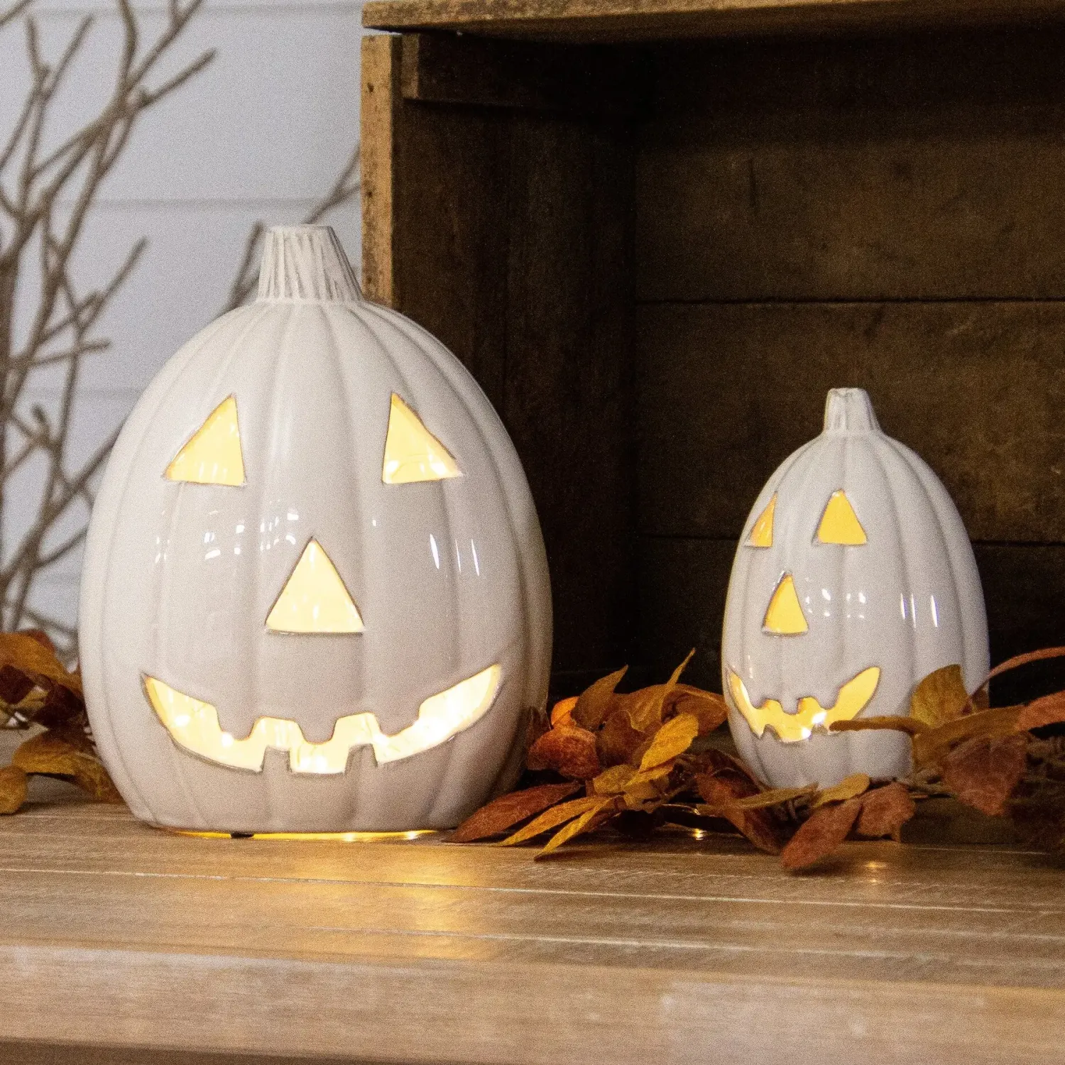 Glazed Ceramic Jack O Lantern Small