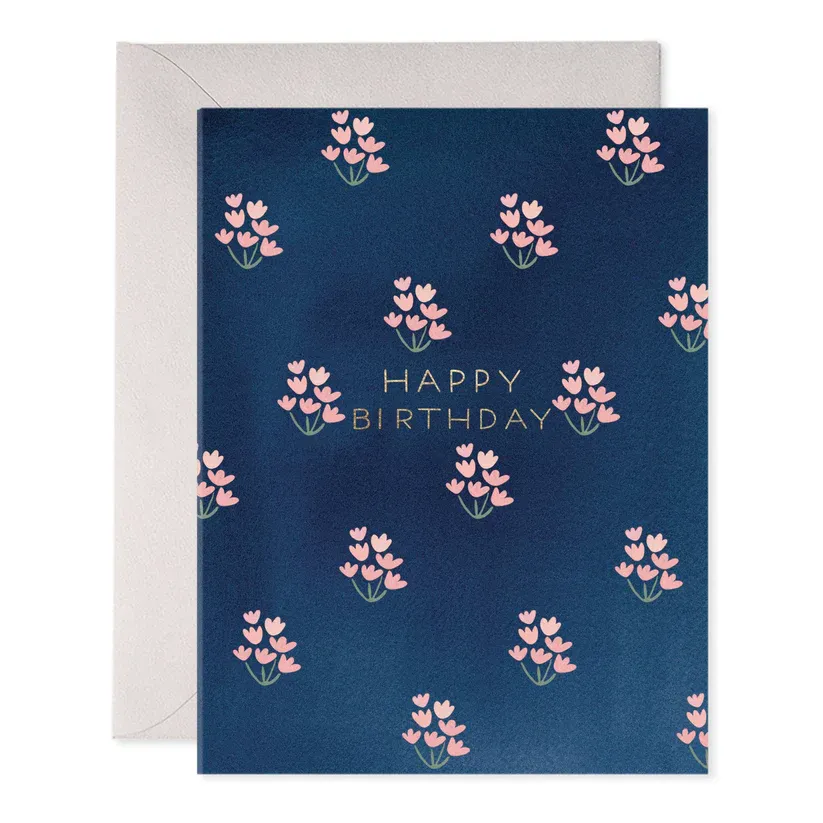 Card Dainty Block Print Navy