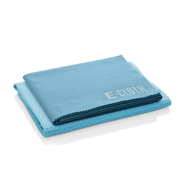 E-Cloth Set Of 2 Window Cleaning Cloths Blue