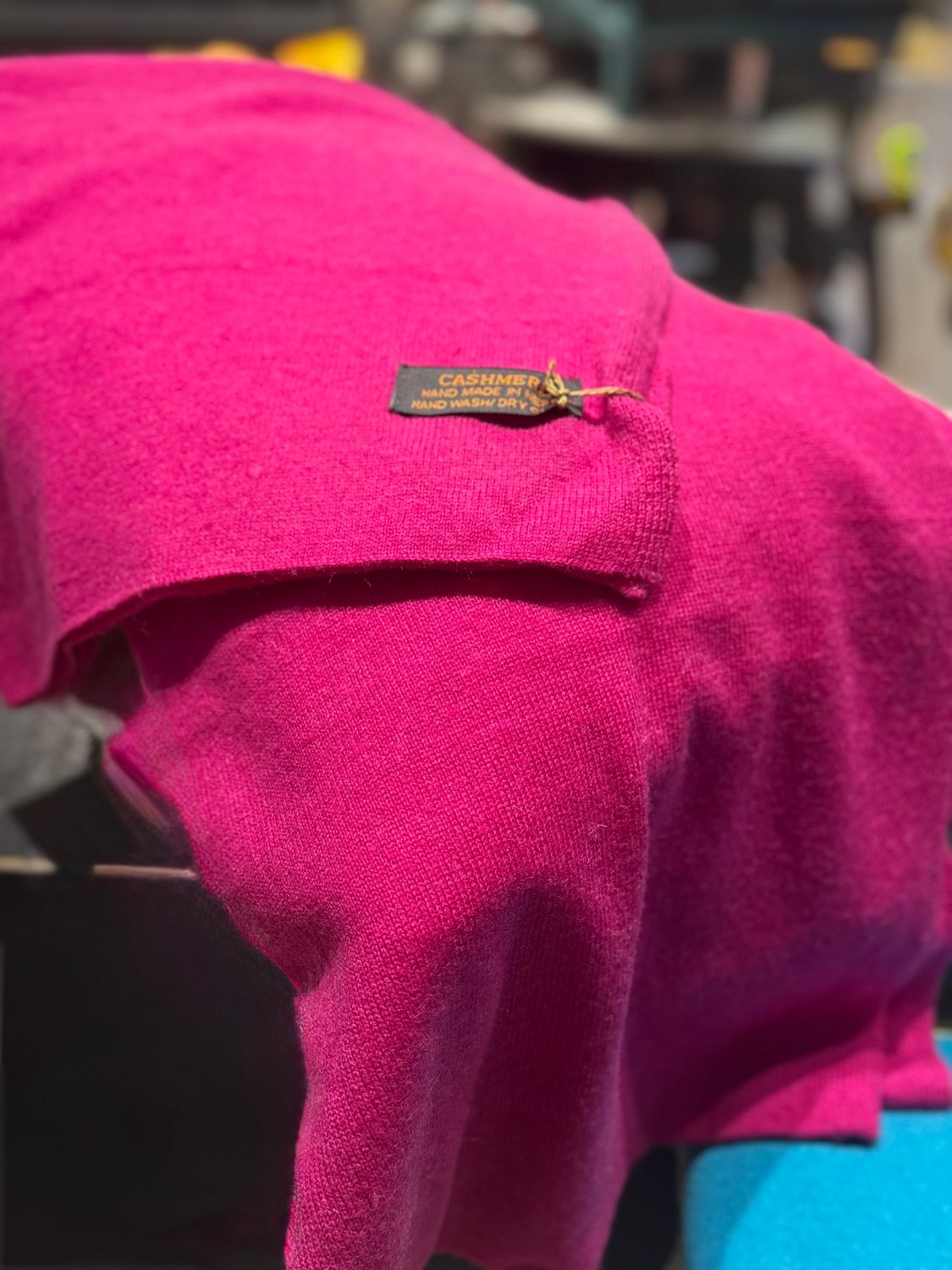Cashmere Scarf/Wrap In Fuschia Final Sale