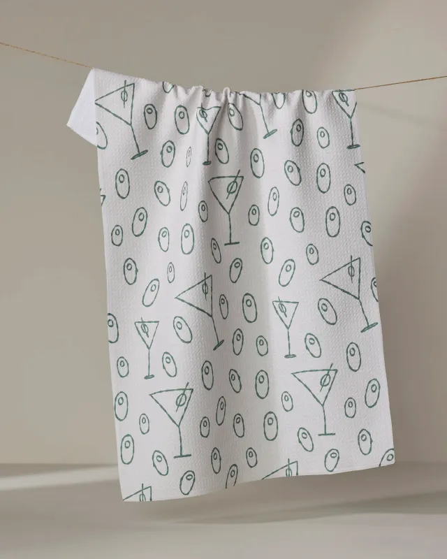Geometry Tea Towel Dirty Martini