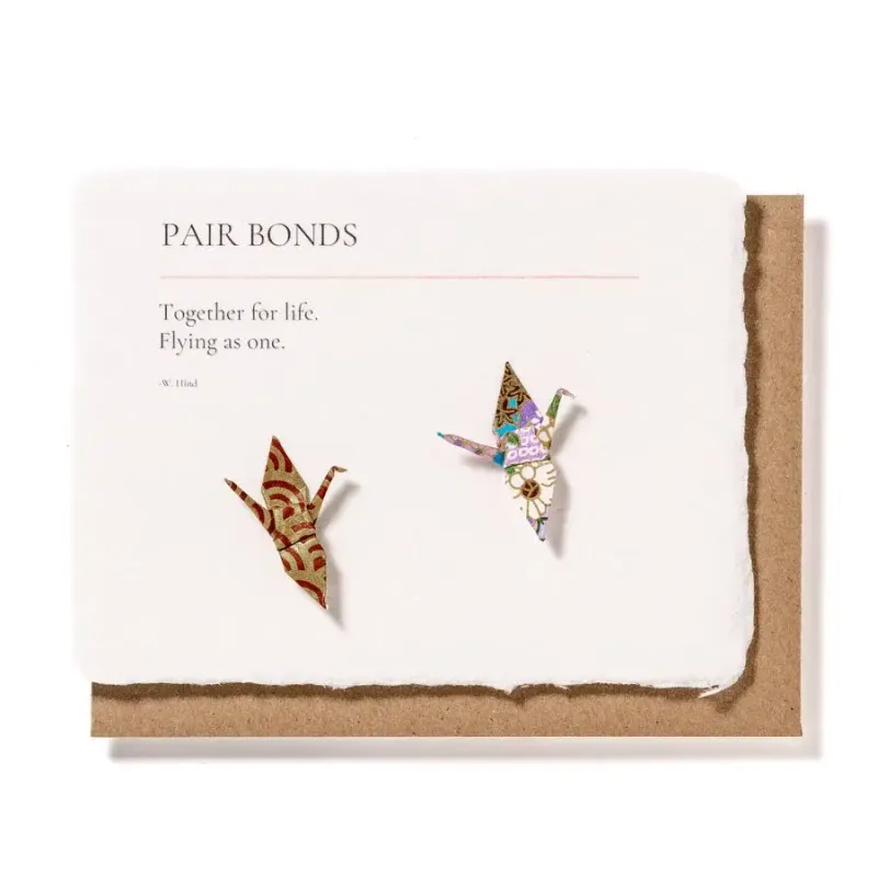 Card Pair Bonds With 2 Origami Cranes