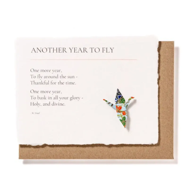 Card Another Year To Fly With Origami Crane