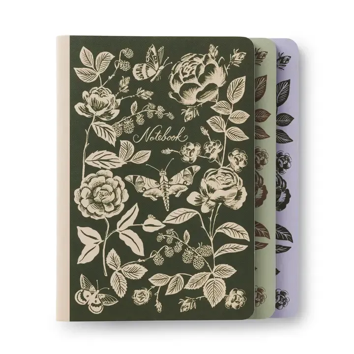 Rifle Paper Co. Notebooks Assorted Set Of 3 English Rose