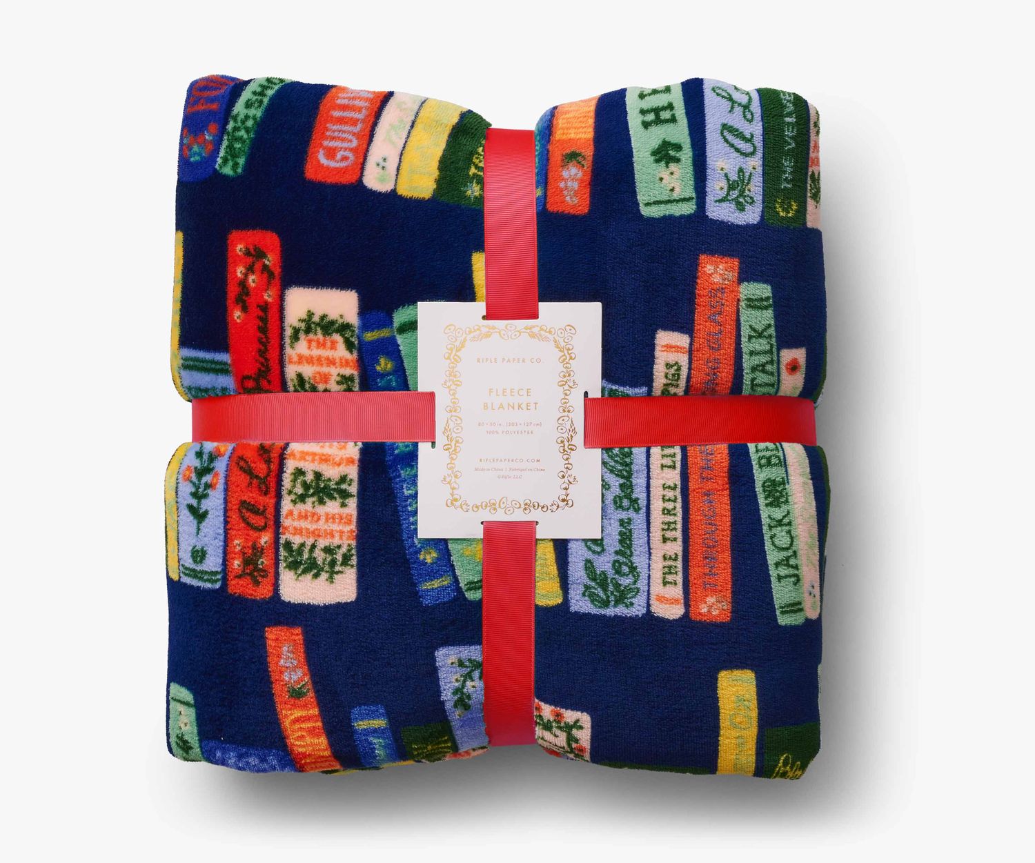 Rifle Paper Co. Fleece Blanket Bookshelf
