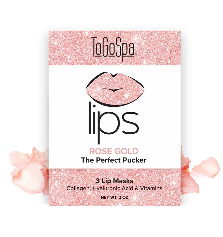 ToGoSpa 3 Pairs Of Lip Masks Rose Gold - Final Sale -