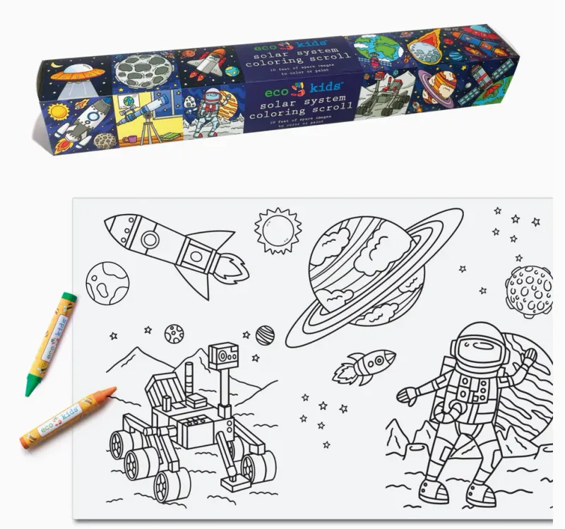 Coloring Scroll With Adhesive Back 10ft Solar System
