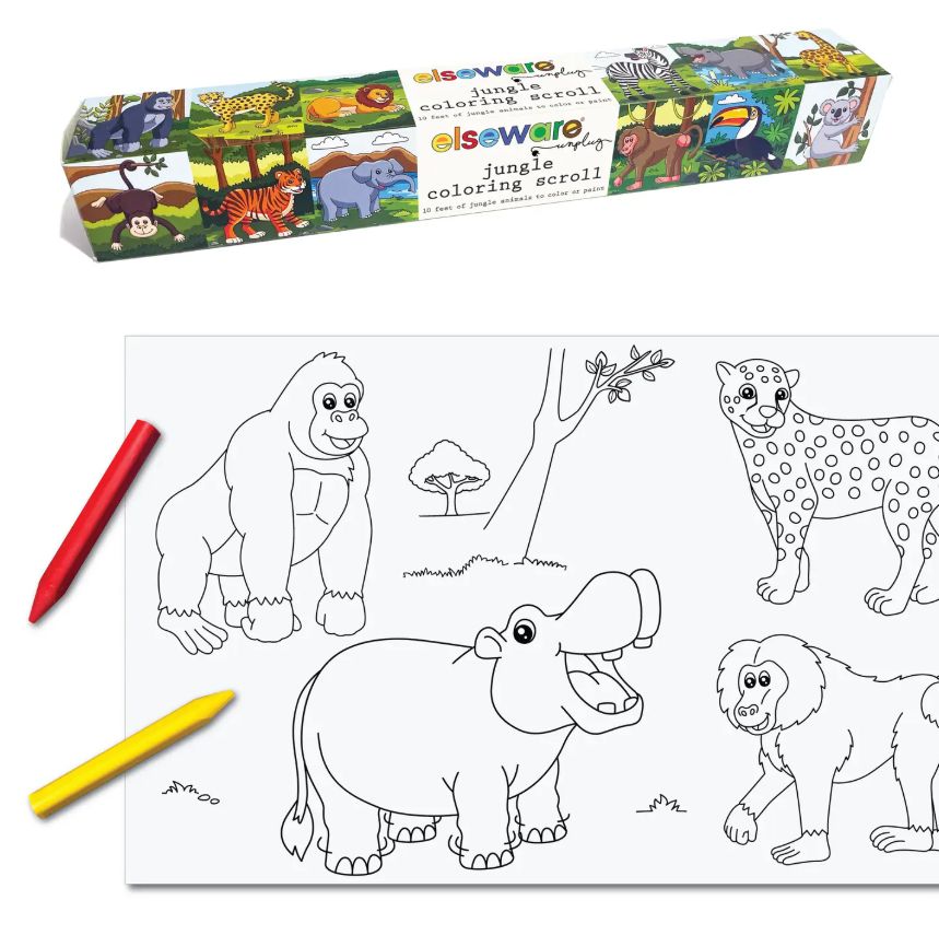 Coloring Scroll With Adhesive Back 10ft Jungle