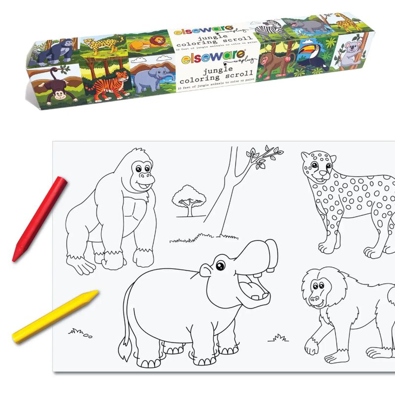 Coloring Scroll With Adhesive Back 10ft Jungle