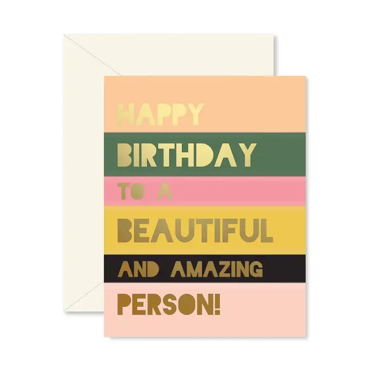 Card Happy Birthday To A Beautiful Person Colorblock