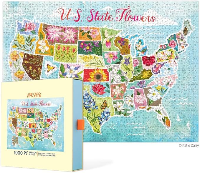 Premium 1000 Piece Puzzle US State Flowers
