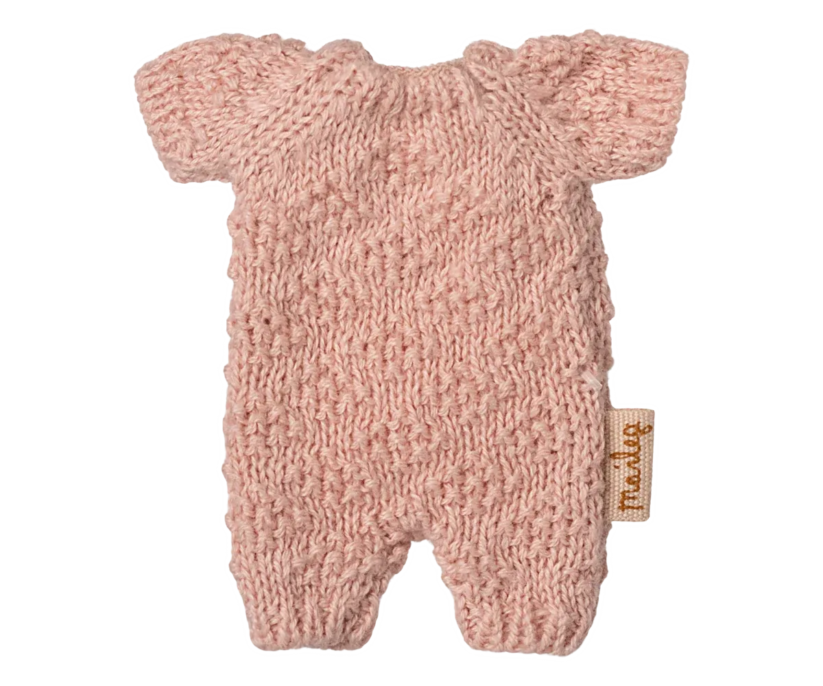 Maileg Knitted Suit Rose For Baby Mouse