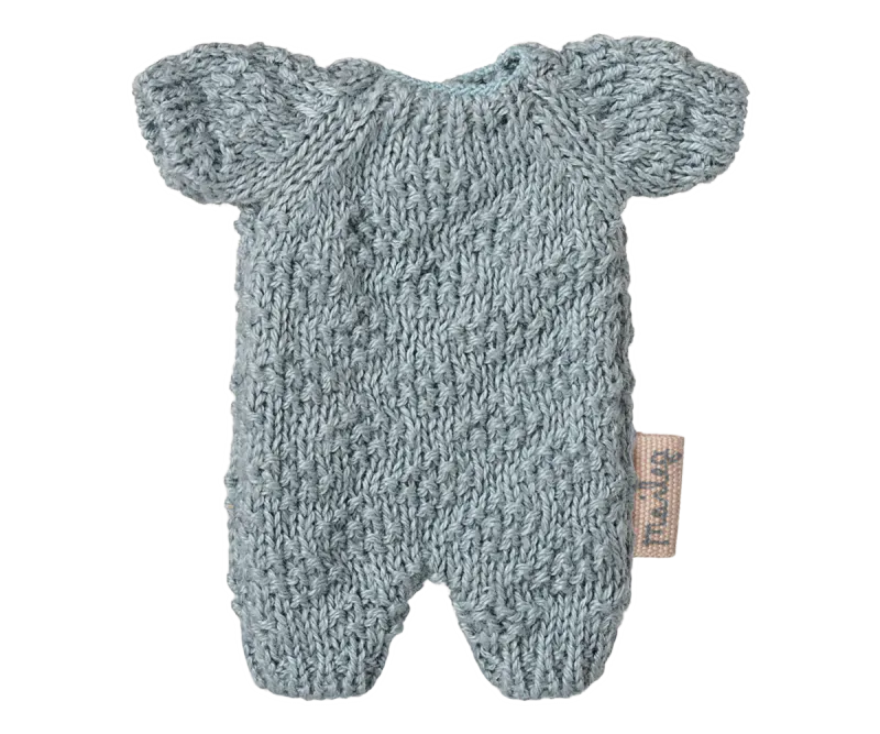 Maileg Knitted Suit Blue For Baby Mouse