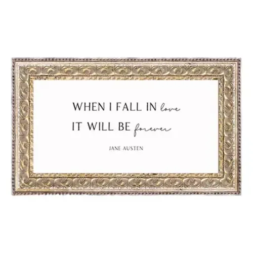 Antique Print Framed When I Fall In Love 12x7