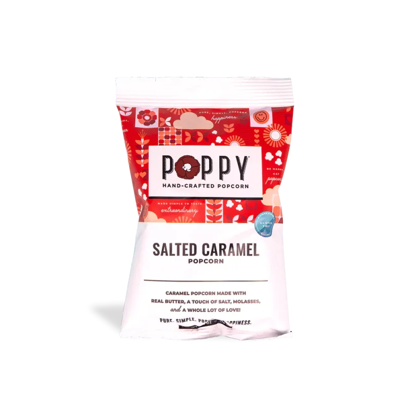 Poppy Popcorn Salted Caramel 2.6oz Snack Bag