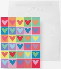 Set Of 8 Cards Colorful Hearts Final Sale