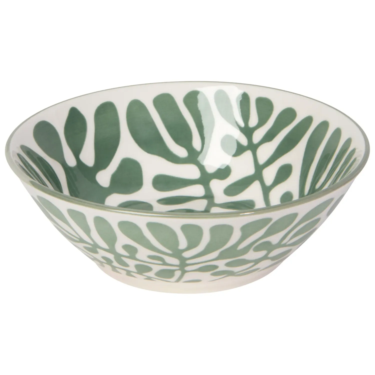 Bowl With Stamped Kombu Print In Mint 5.5"