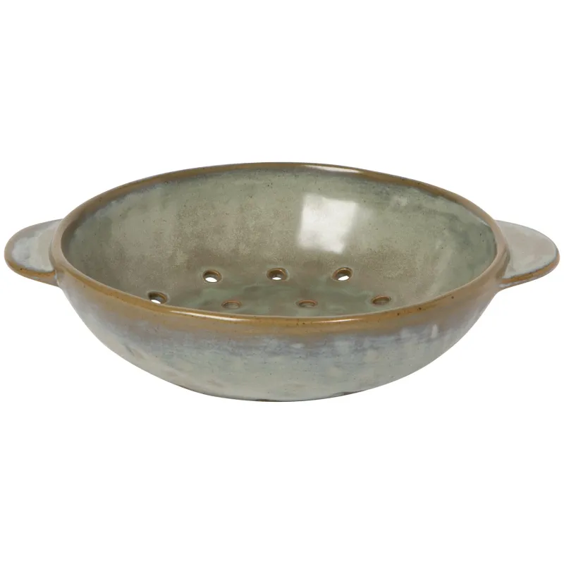 Fruit Bowl With Drain Holes In Green 7"