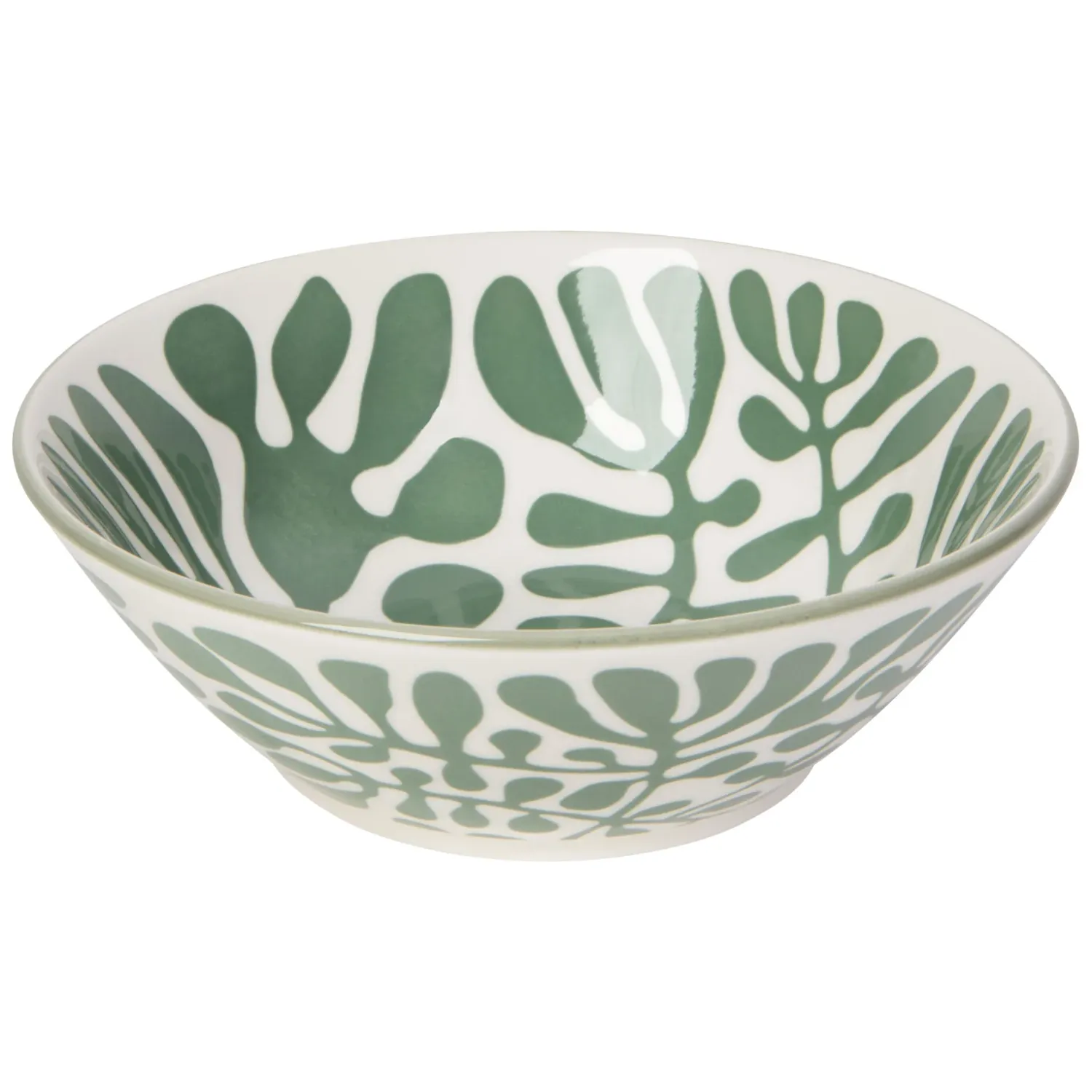 Bowl With Stamped Kombu Print In Mint 6.5"