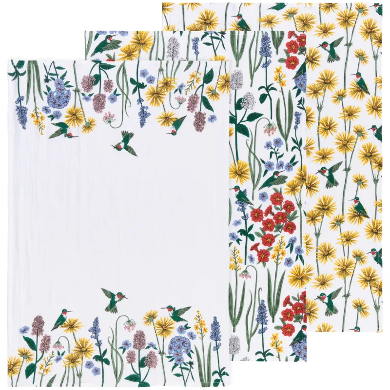 Floursack Dishtowel Set Of Three Hummingbird
