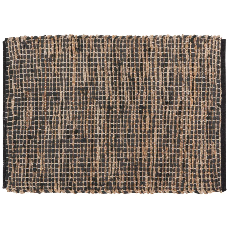 Rug Leather Chindi Cooper Black 2'x3'