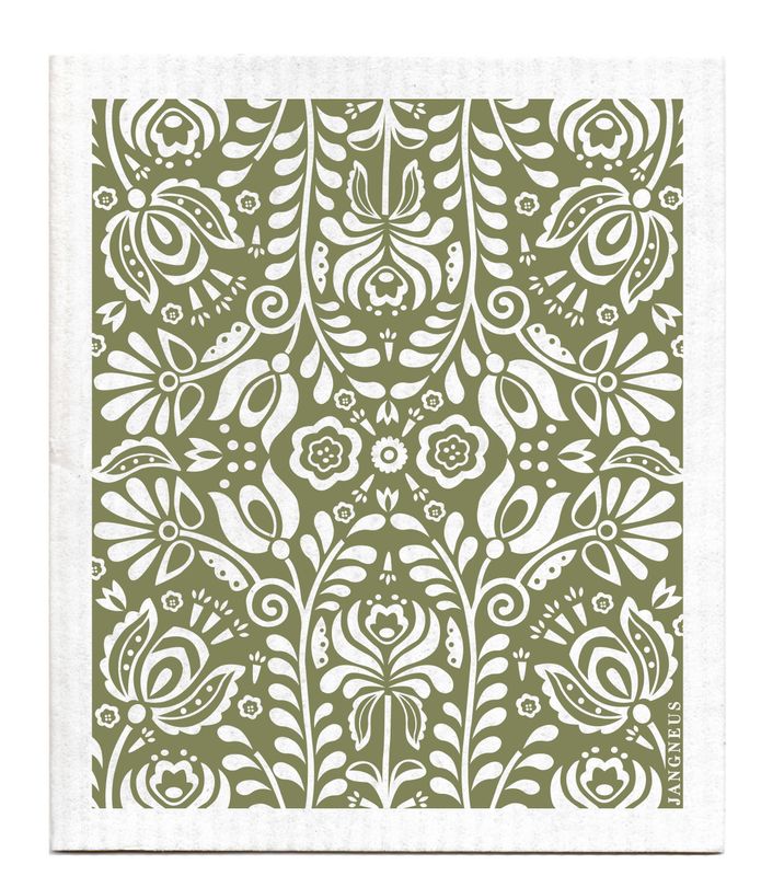 Swedish Cloth Scandi Bloom Olive Green