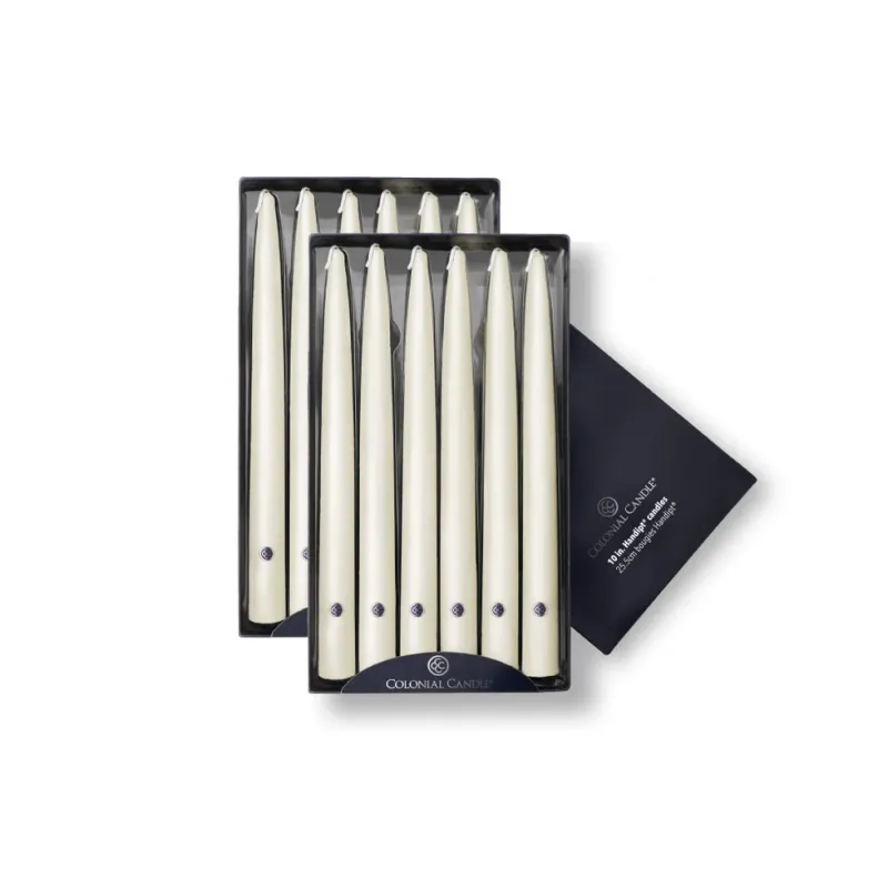 Unscented Handipt 10" Taper Colonial Candle In Ivory