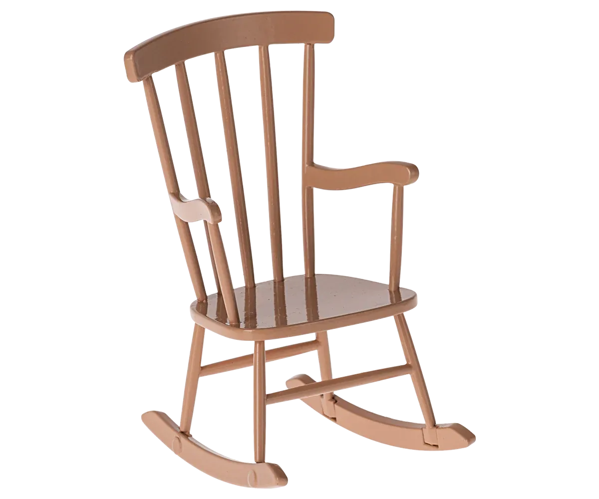 Maileg Mouse Rocking Chair In Dark Powder