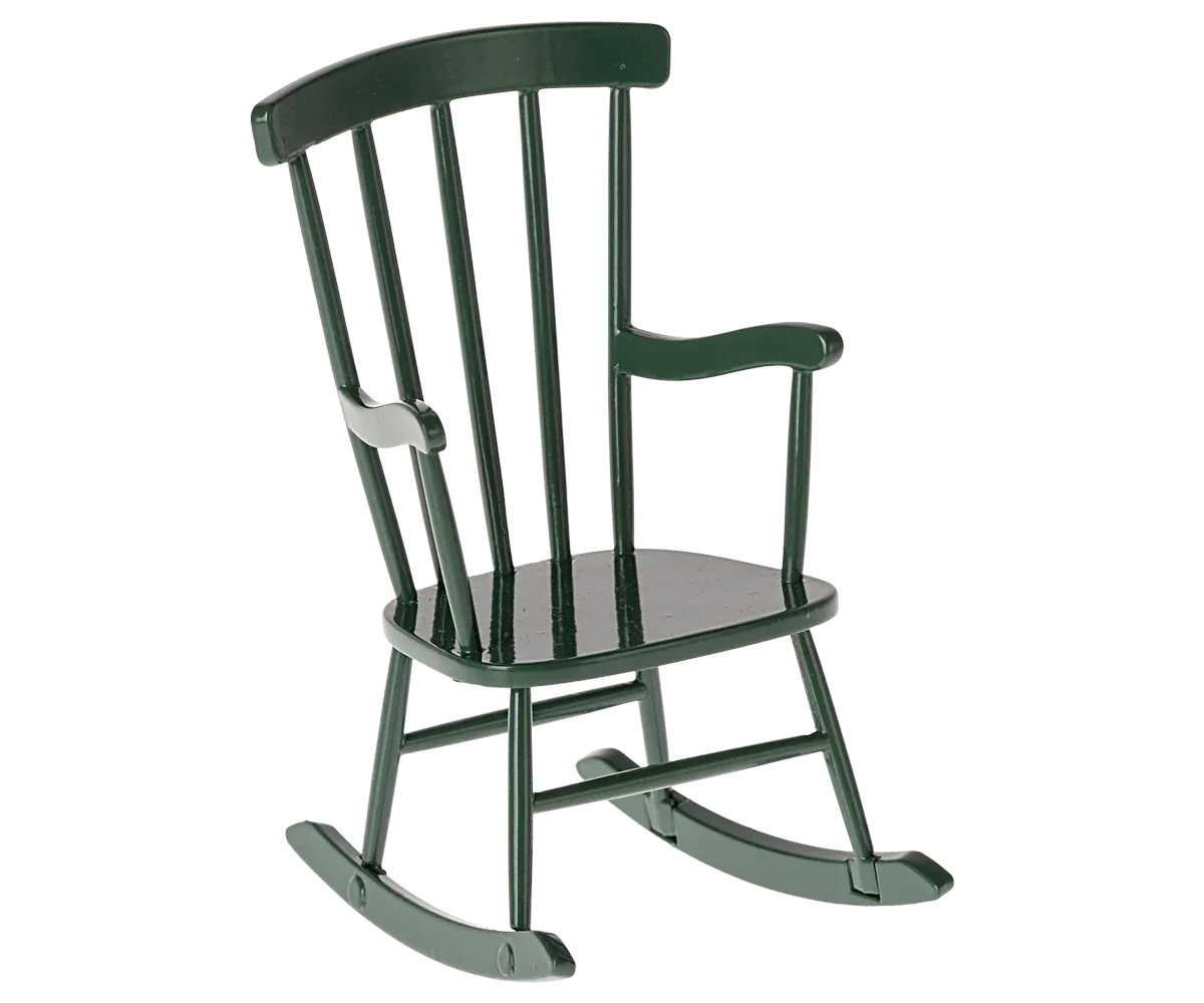 Maileg Mouse Rocking Chair In Dark Green
