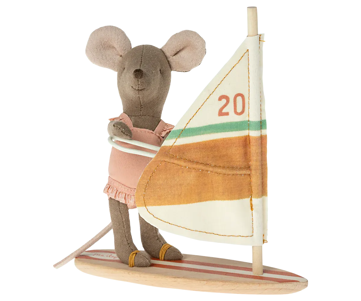 Maileg Little Sister Beach Mice Surfer Mouse