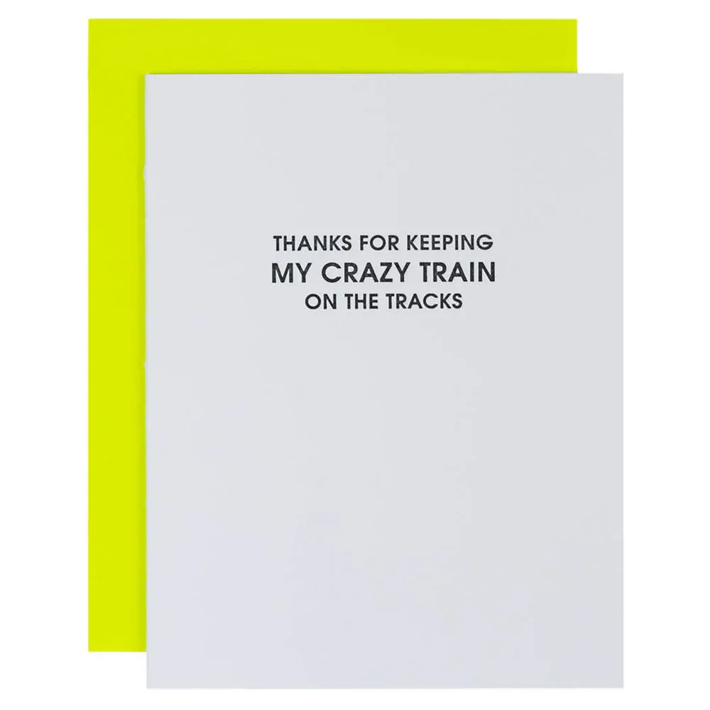 Card Crazy Train On The Tracks