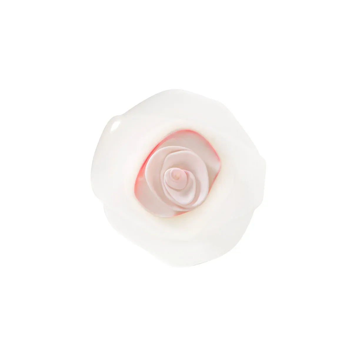 Airtight Lid Rose 6" In Frosted White