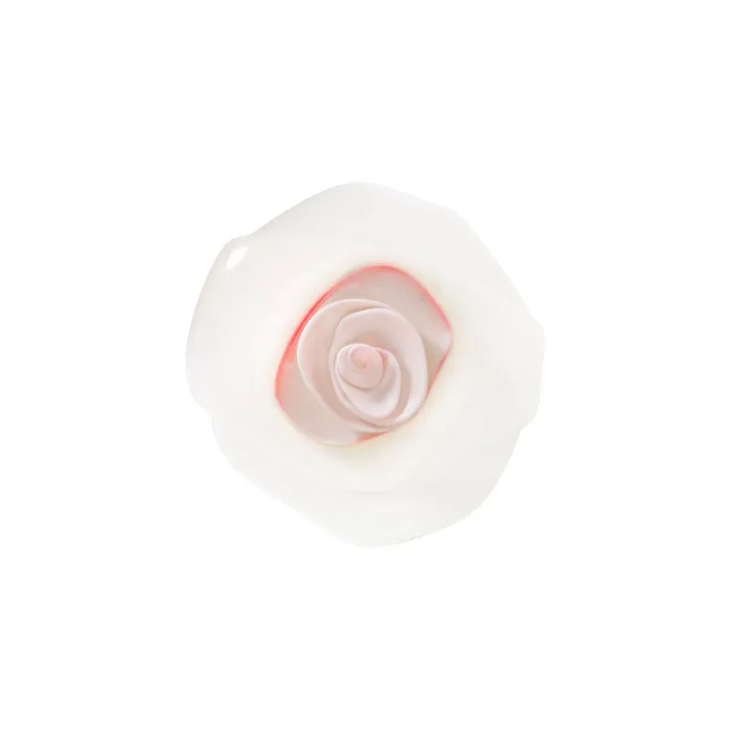 Airtight Lid Rose 6" In Frosted White