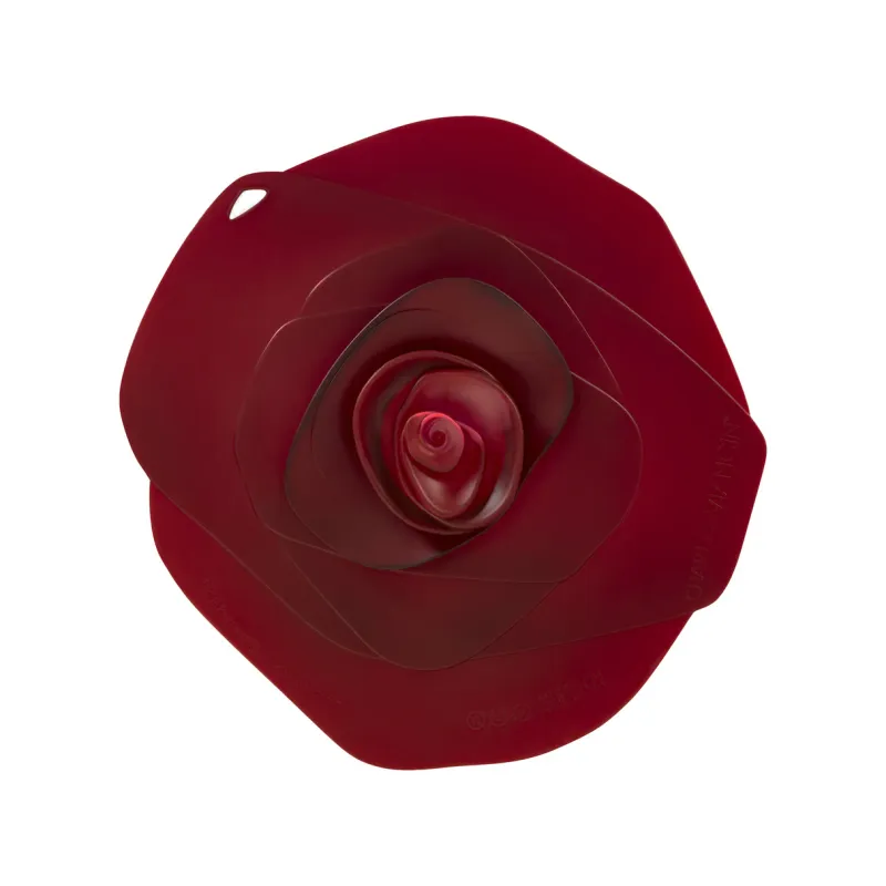 Airtight Lid Rose 9" In Dark Red