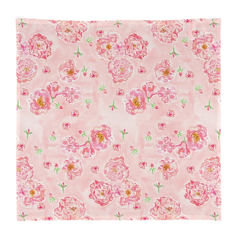 Cotton Kitchen Square Rose