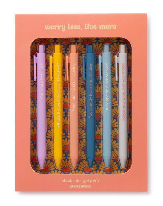 Gel Pen Set Worry Less Live More