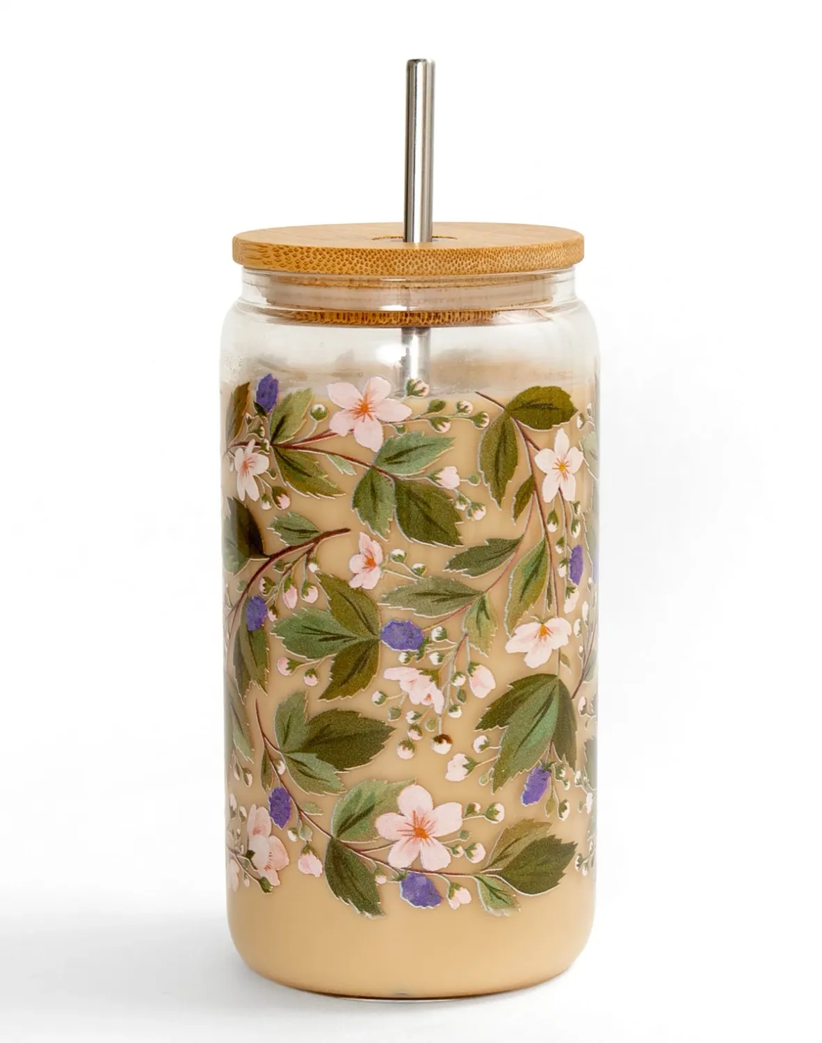 Glass Coffee Cup With Straw In Brambles