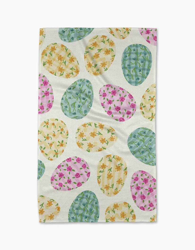 Geometry Tea Towel Colorful Easter Eggs