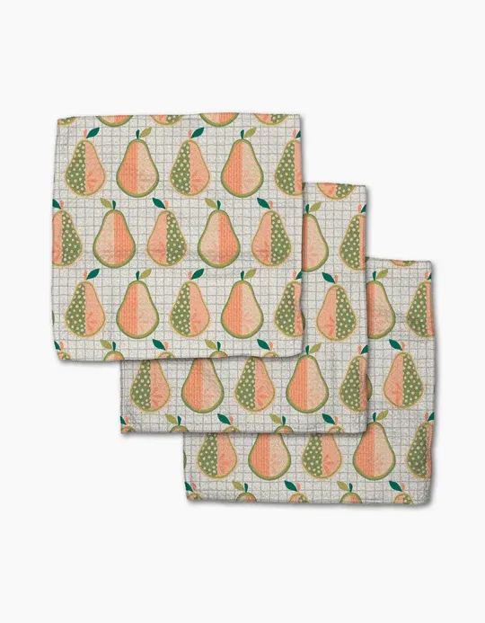 Geometry Dishcloth 3 Pack Mod Pears