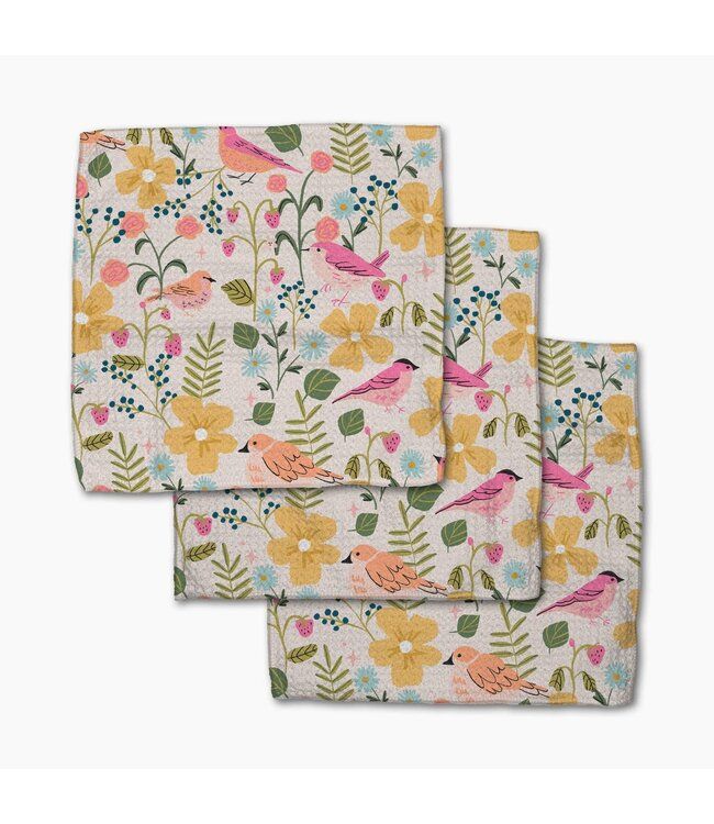 Geometry Dishcloth 3 Pack Summer Songbirds