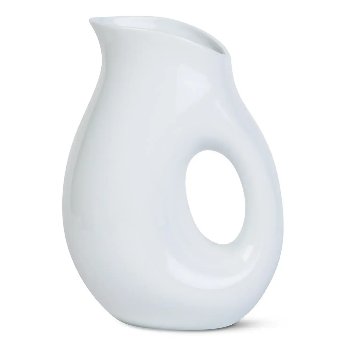Stoneware Oval Pitcher In White Large