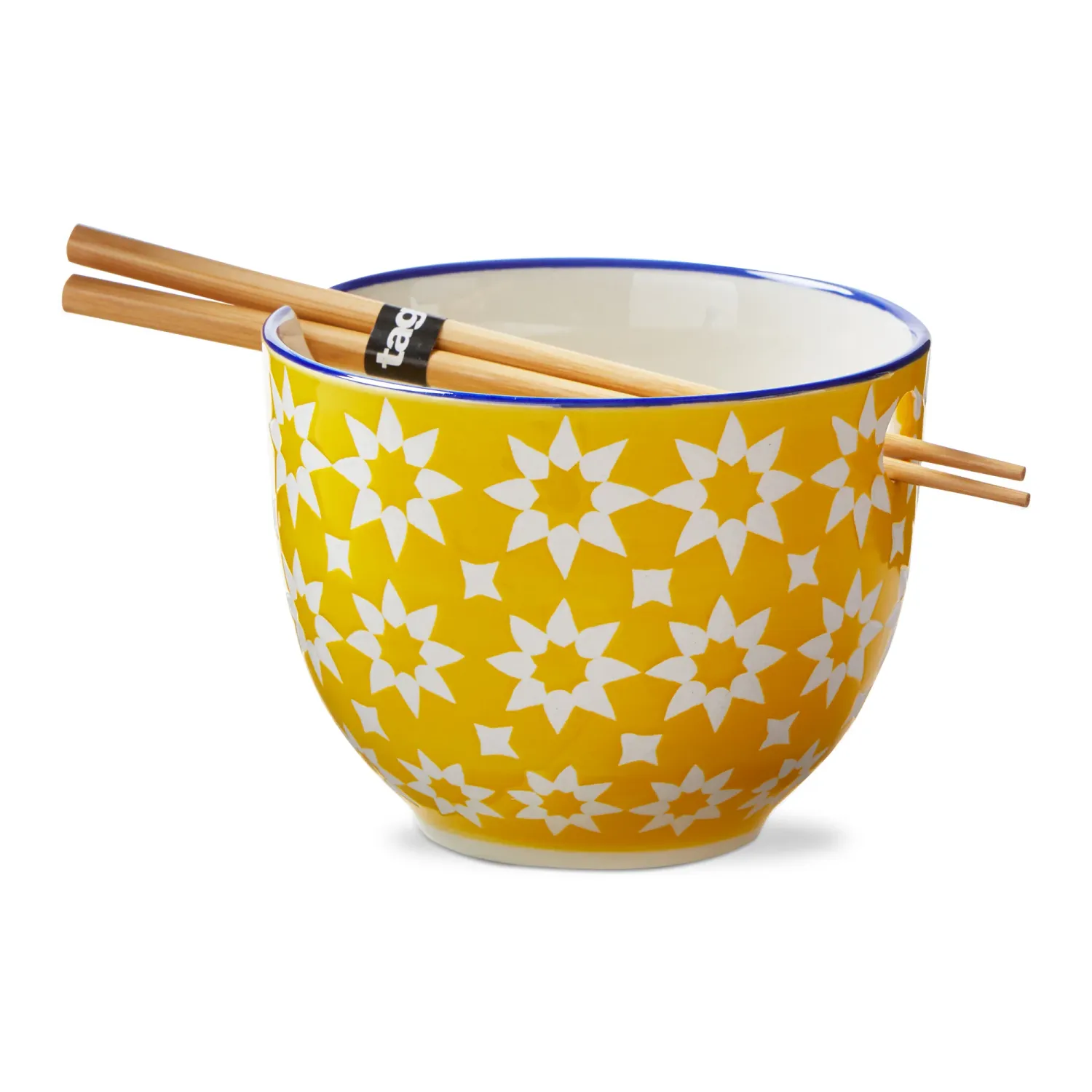 Lisbon Dot Noodle Bowl With Chopsticks In Star