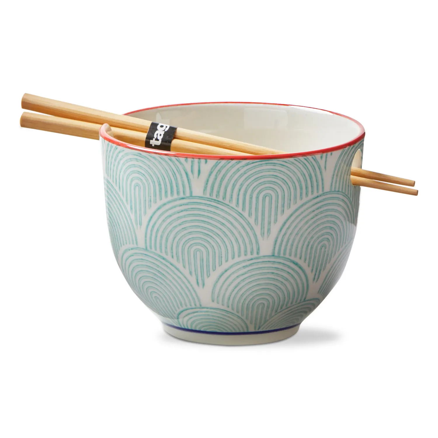Lisbon Dot Noodle Bowl With Chopsticks In Wave