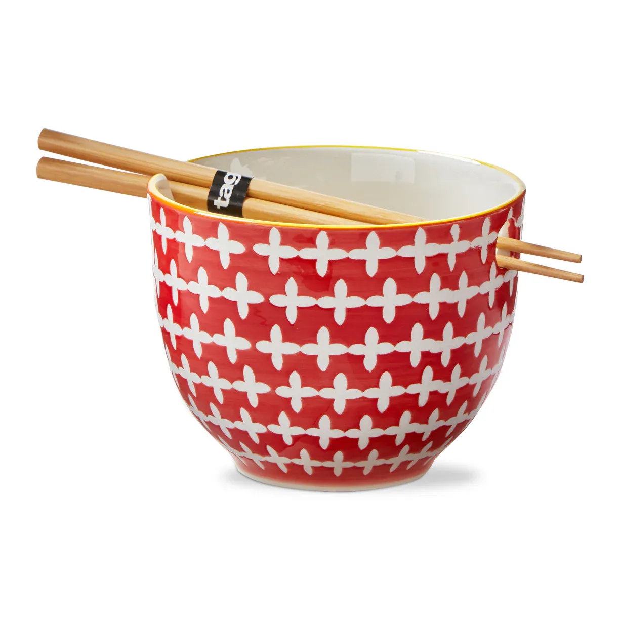 Lisbon Dot Noodle Bowl With Chopsticks In Yuki