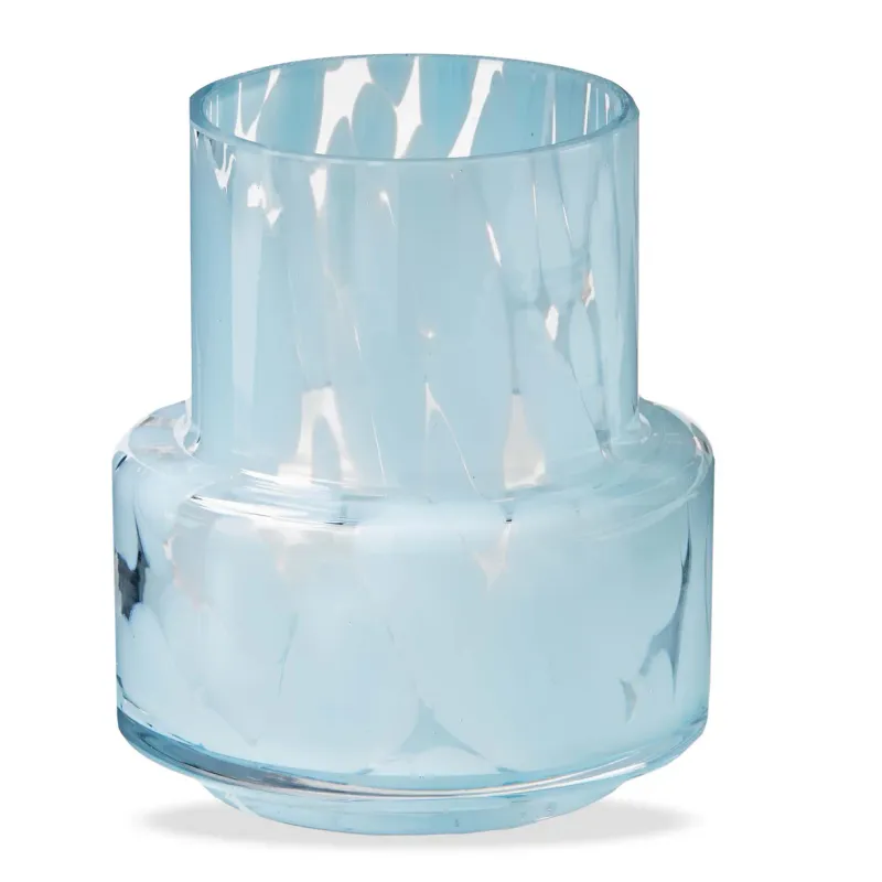 Glass Speckled Vase In Light Blue