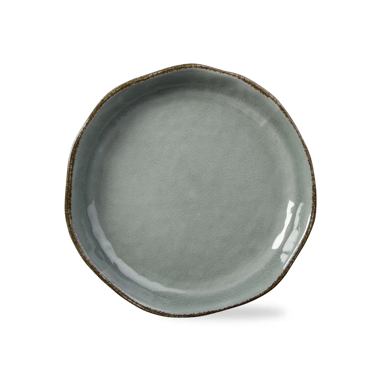 Melamine Veranda Large Shallow Bowl Slate Blue