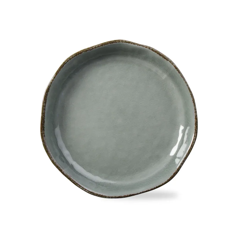 Melamine Veranda Large Shallow Bowl Slate Blue