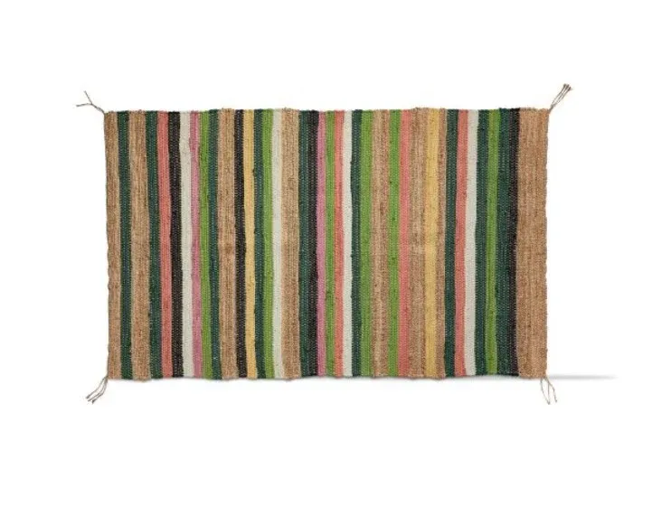 Handwoven Makena Chindi Rug Green Multi 60x36