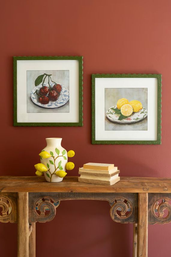 Framed Lemon Print Under Glass 19.5"x19.5"