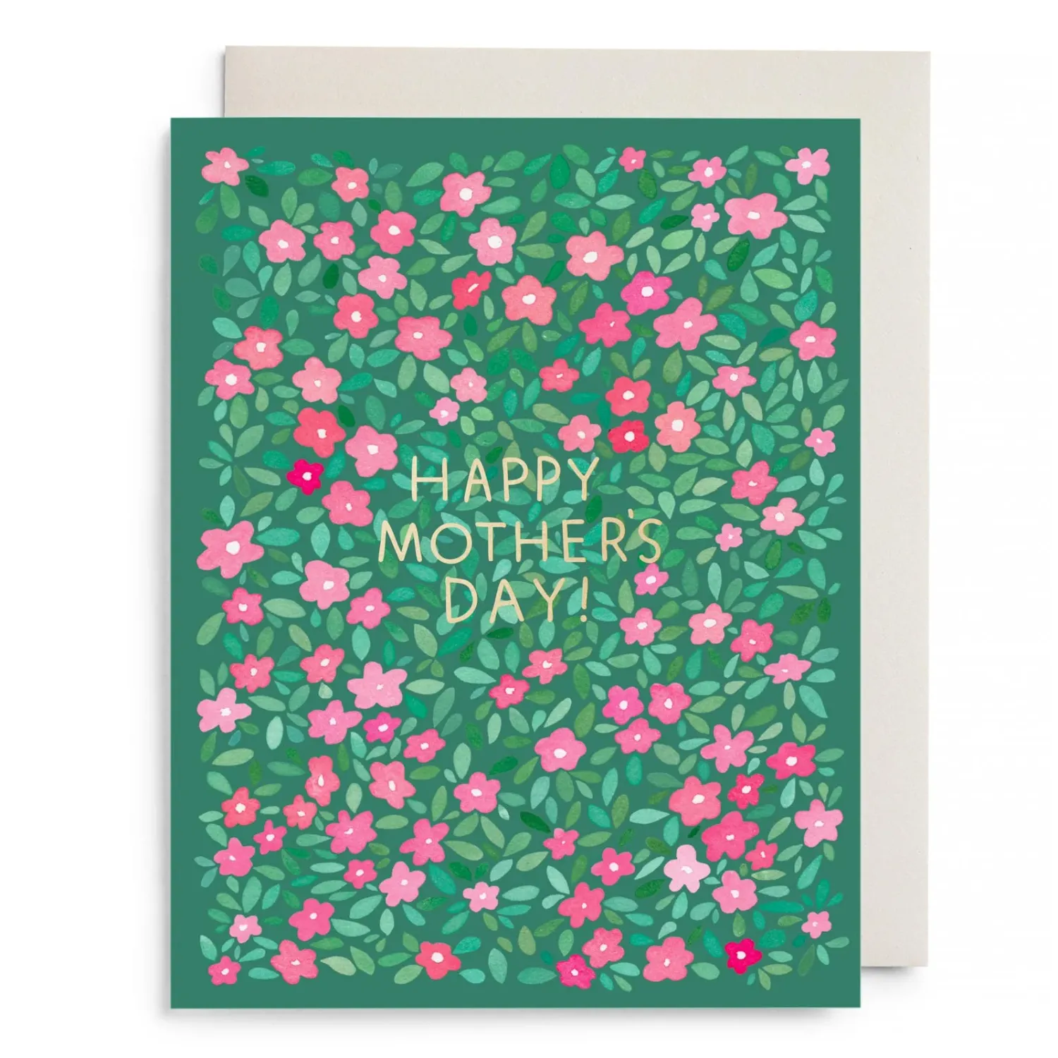 Card Green Petals Mothers Day